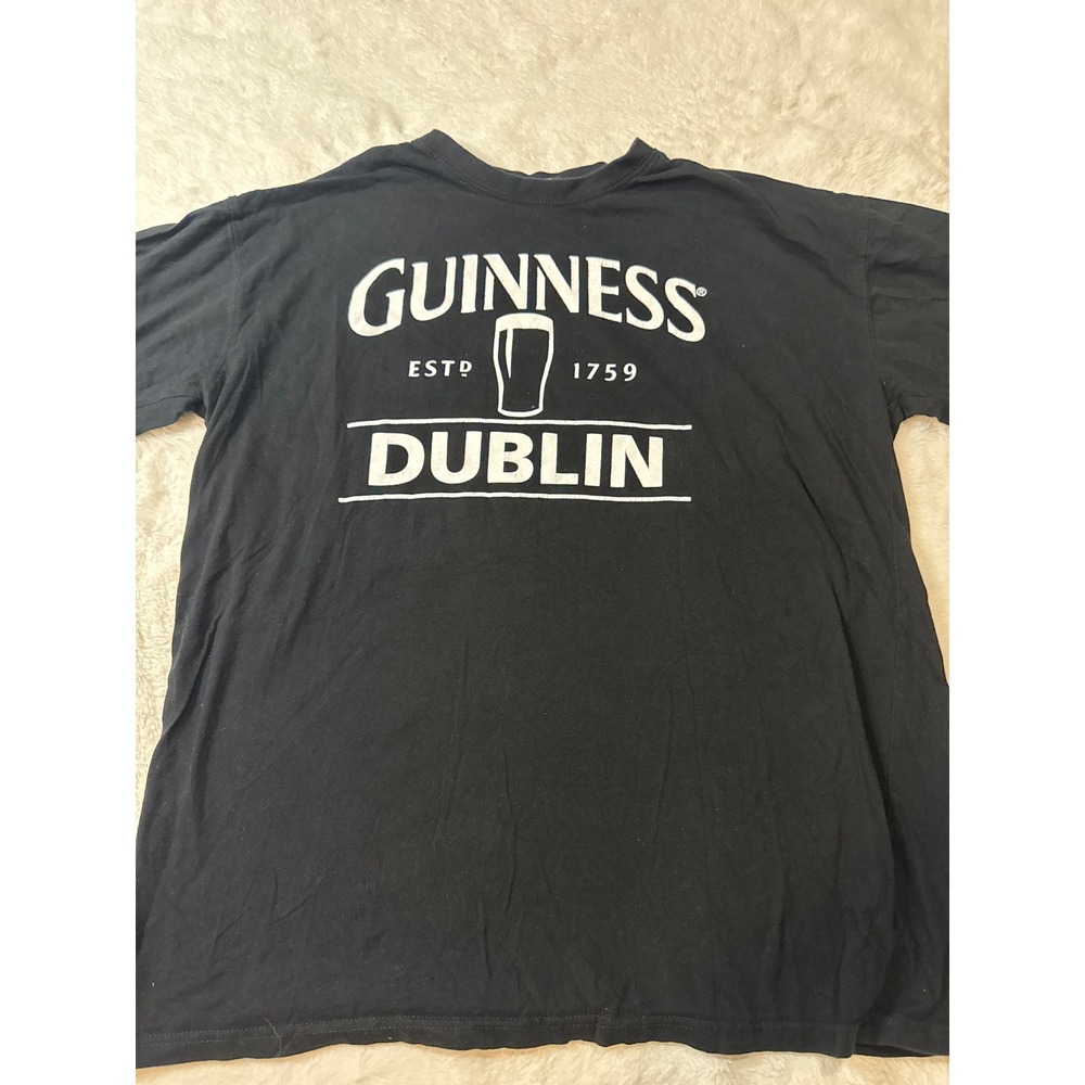 Guinness T-Shirt Mens XL Black Good Dublin Ireland Relaxed Fit Graphic Tee